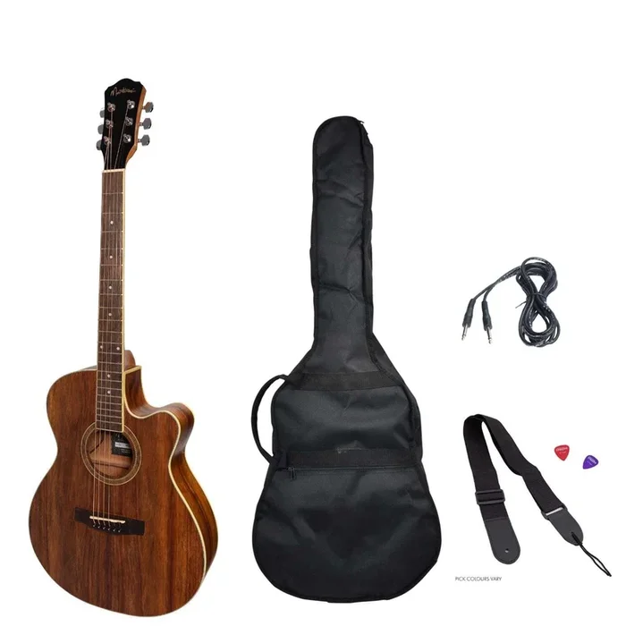 Martinez ’41 Series’ Folk Size Cutaway Acoustic-Electric Guitar Pack (Rosewood)