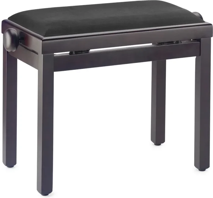 Matt Rosewood Height Adjustable Piano Bench – Black Velvet Top