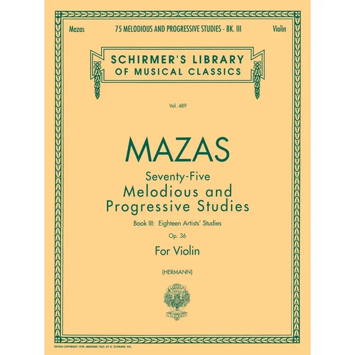 Mazas, Jacques-Féréol – 75 Melodious and Progressive Studies, Op. 36 Bk 3