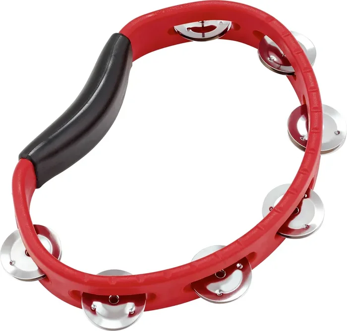 Meinl Headliner Series Single Row, Hand Held Tambourine, Stainless Steel Jingles, Red HTR