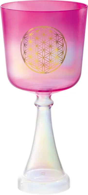 Meinl Sonic Energy Crystal Singing Chalice, 6″/15 cm, Note F4, Pink, Heart Chakra, Flower of Life