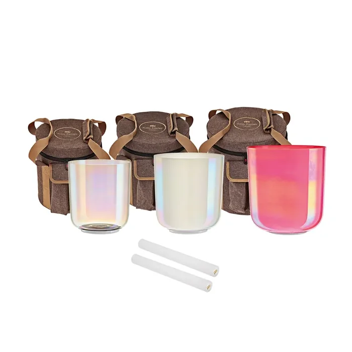 Meinl Sonic Energy Essence Crystal Singing Bowl Set, Solarplexus Chakra, Crown Chakra, Throat Chakra