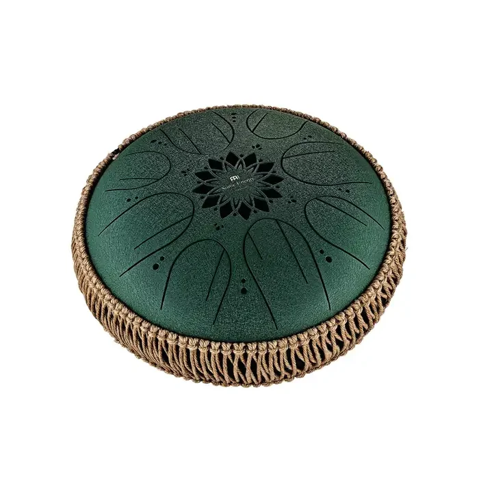 MEINL Sonic Energy Medium Octave Steel Tongue Drum, Dark Green, F Minor (432 Hz), 8 Notes, 10″ / 25cm