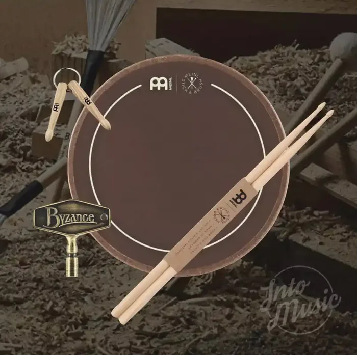 Meinl Stick & Brush Practice Gift Pack Bundle Practice pad, 5A Sticks, Drum Key