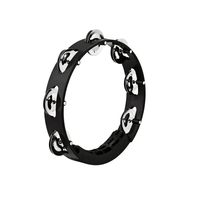 Meinl Tour Tambourine, Steel Jingles, Black 8″