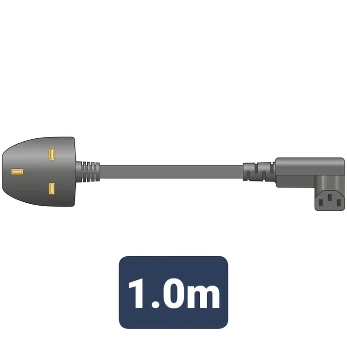 Mercury Mains Power Leads UK – Right Angle IEC 10A – 1m
