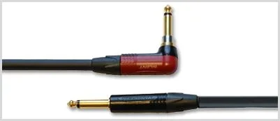 Mogami J2RS-33680-J2-6 Silent Neutrik Black and Gold jacks (one straight one angled)