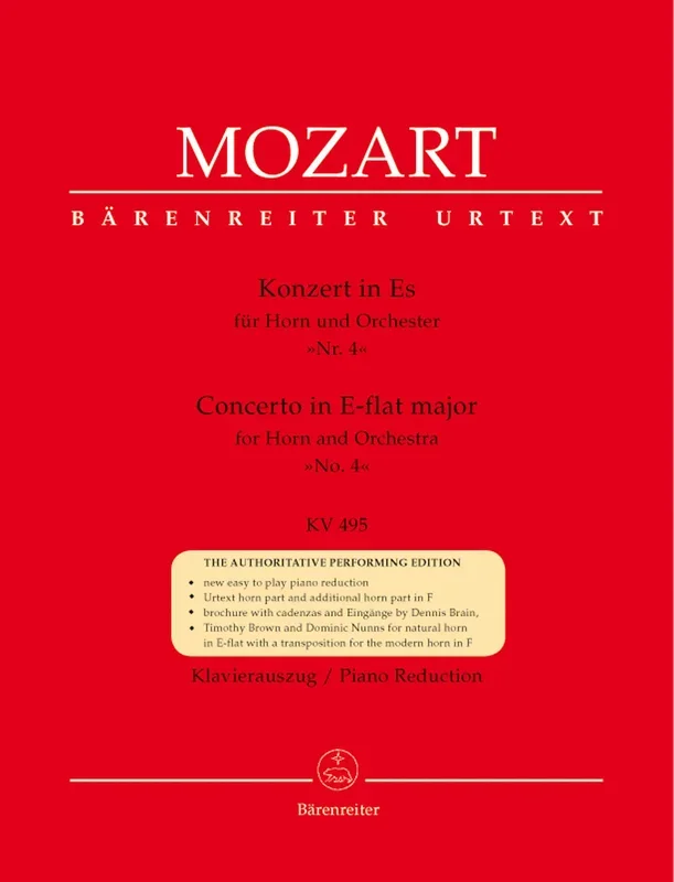 Mozart: Concerto No 4 in E Flat K495 for Horn & Piano