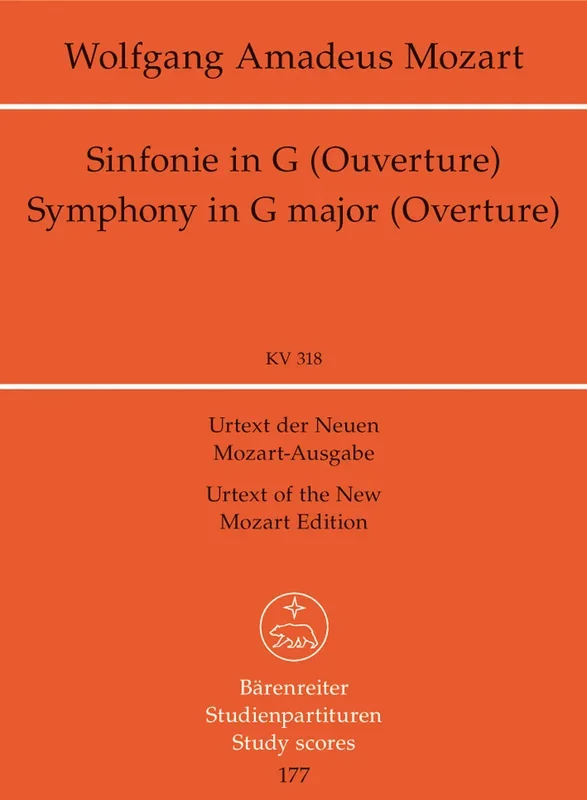 Mozart: Symphony No 32 in G K318 – Study Score