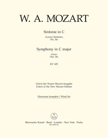 Mozart : Symphony No.36 in C (K.425) (Linz) (Urtext). : Wind set: (Barenreiter)