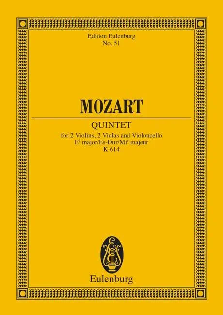 Mozart, Wolfgang Amadeus : Mozart, Wolfgang Amadeus : String Quintet Eb major, – 2 violins, 2 violas and cello – Schott Digita