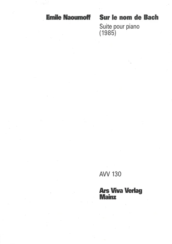 Naoumoff: Sur le nom de Bach