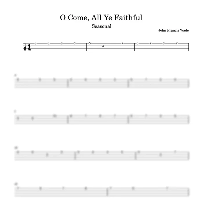 O come all ye faithful – Ukulele Tab