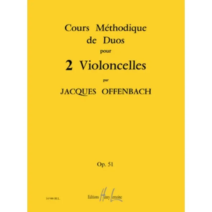 Offenbach, Jacques – Cours méthodique de duos pour 2 violoncelles Op.51