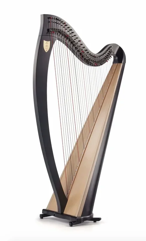 Ogden 34 string harp (Gut strings) in black finish by Lyon & Healy