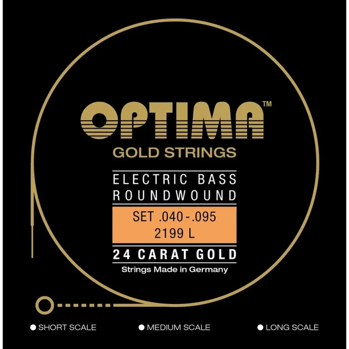 Optima 2199 Gold Plated 40-95 Light Long Scale Bass Guitar Strings