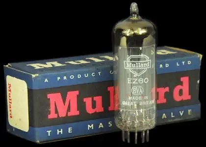 Original Mullard EZ80 Rectifier Valve. Made in GB, new in original box