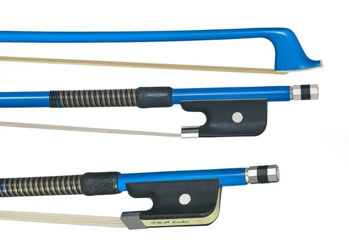 P & H Cello Bow Blue Fibreglass, Natural Hair 1/4