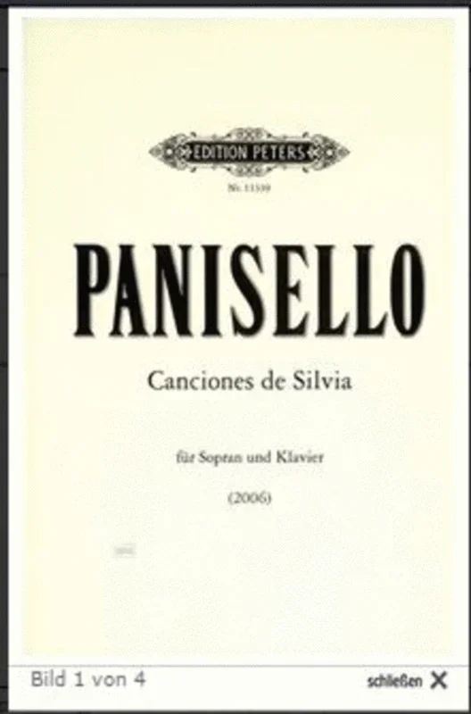 Panisello – Canciones De Silvia For Soprano/Piano (Softcover Book)