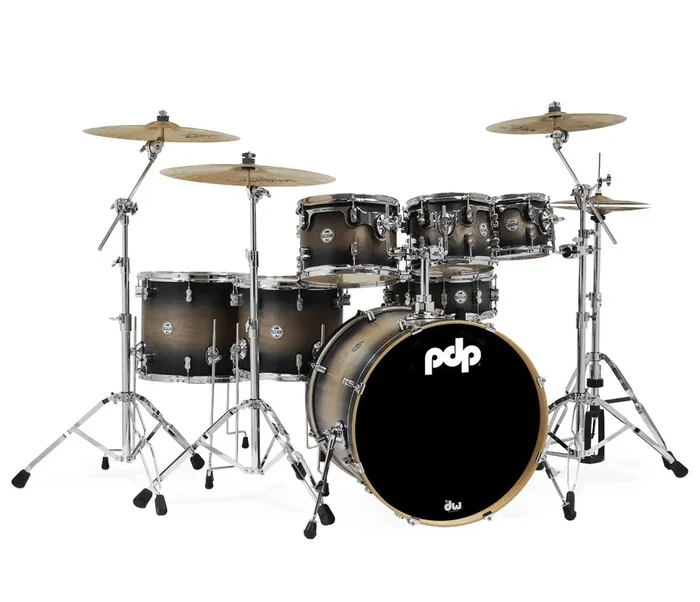 PDP By DW Concept Maple 22 ” 7PC Shell Pack w/HW in Satin Charcoal Burst