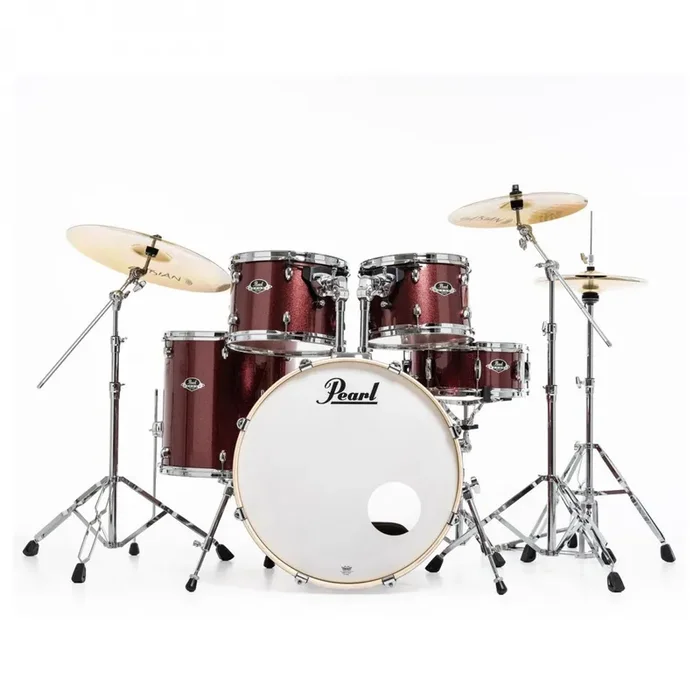 Pearl Export Black Cherry Glitter 5 Piece Drum Kit including Sabian SBR Cymbals (22″, 10″, 12″, 16″, 14″ snare)