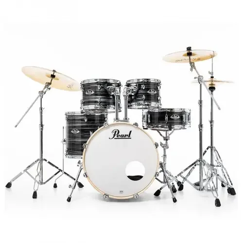 Pearl Export Graphite Silver Twist Special Edition 6 Piece Bundle Drum Kit (20″ Kick, 10″, 12″, 14″, 16″ Toms, 14″ Snare)