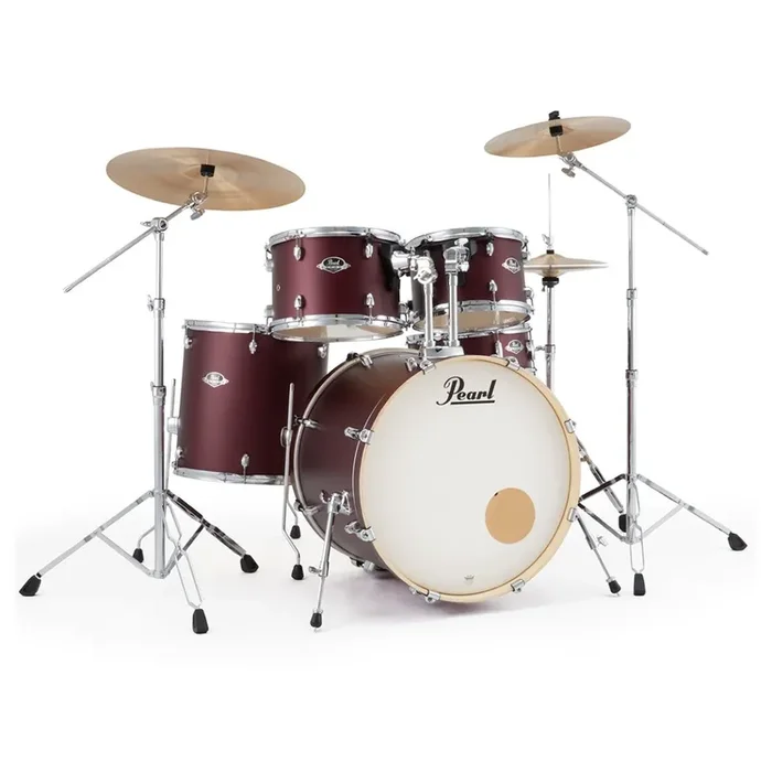 Pearl Export Scarlet 5 Piece Drum Kit including Sabian SBR Cymbals (20″, 10″, 12″, 14″, 14″ snare)