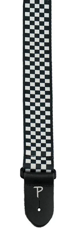 Perris 2″ Polyester White/Black Checkered Guitar Strap