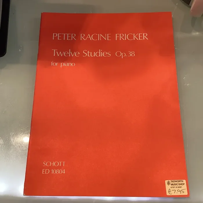 Peter Racine Fricker Twelve Studies Op.38 for Piano – Schott Ed 10804
