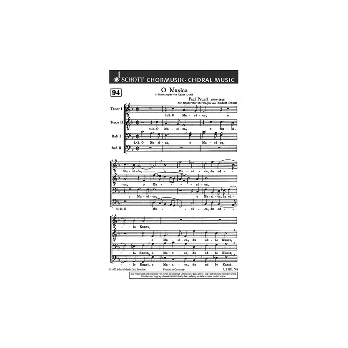 Peuerl, Paul – O Musica, du edle Kunst