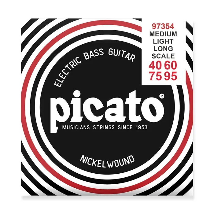 Picato Nickel Roundwound 40-95 Bass Guitar Strings, Long Scale