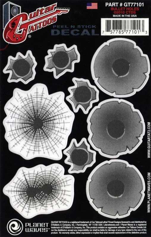 Planet Waves Guitar Tattoo, Bullet Holes