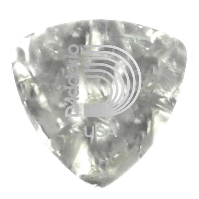 Planet Waves White Pearl Celluloid Guitar Picks, 25 pack, Extra Heavy, Wide Shape