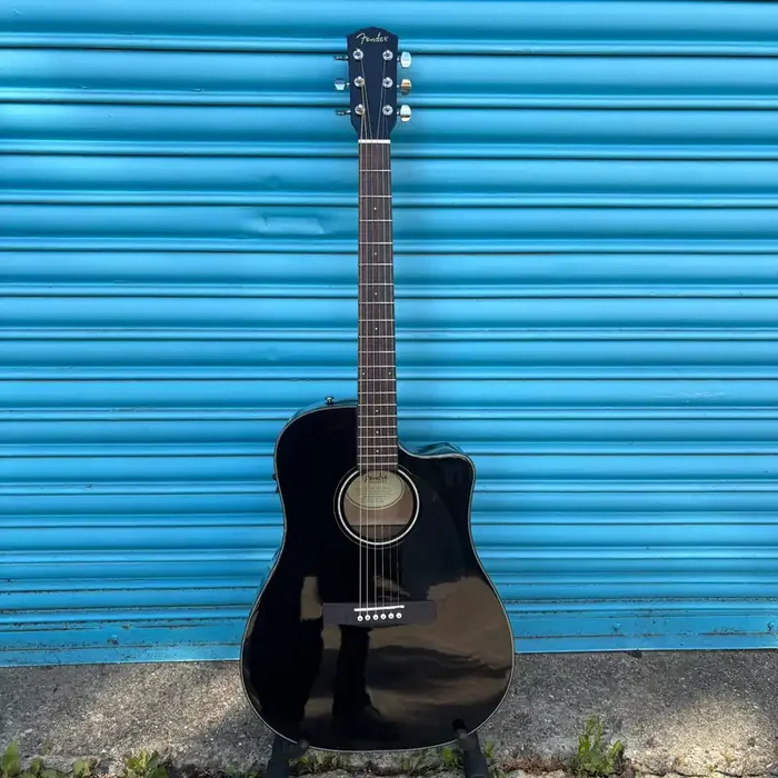 Pre-Loved Fender CD-60CE BLK-DS-V2 Dreadnought Acoustic Guitar Inc Padded Gig Bag