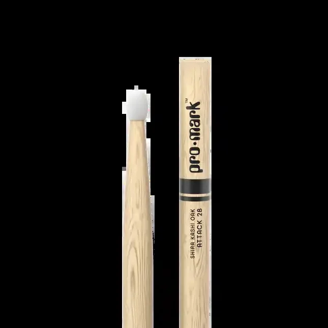 Promark Classic Attack 2B Shira Kashi Oak Drumstick,, Oval Nylon Tip