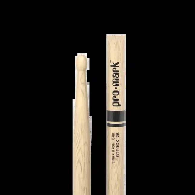 Promark Classic Attack 2B Shira Kashi Oak Drumstick, Oval Wood Tip