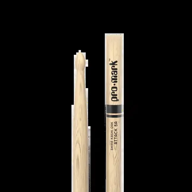 Promark Classic Attack 5A Shira Kashi Oak Drumstick, Oval Wood Tip