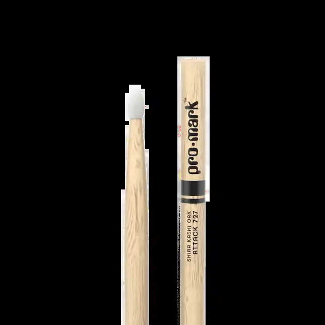 Promark Classic Attack 727 Shira Kashi Oak Drumstick, Oval Nylon Tip