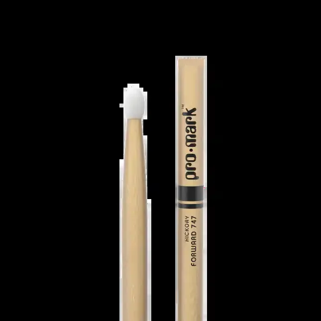 Promark Classic Forward 747 Hickory Drumstick, Oval Nylon Tip