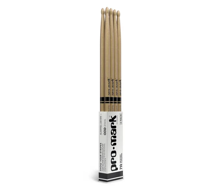 ProMark Classic Forward 7A Hickory Drumstick, Oval Wood Tip, 4-Pack