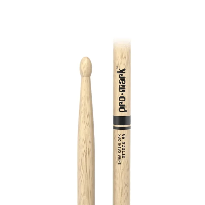 ProMark PW5BW Shira Kashi Oak 5B Classic Attack Drumstick – Oval Wood Tip