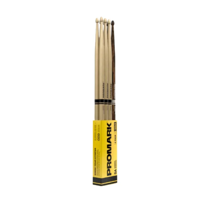 Promark Rebound 5A Hickory Drumstick, FireGrain Bonus Four Pack