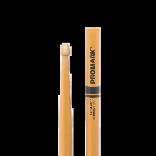 Promark Rebound 5B ActiveGrip Clear Hickory Drumstick, Acorn Wood Tip