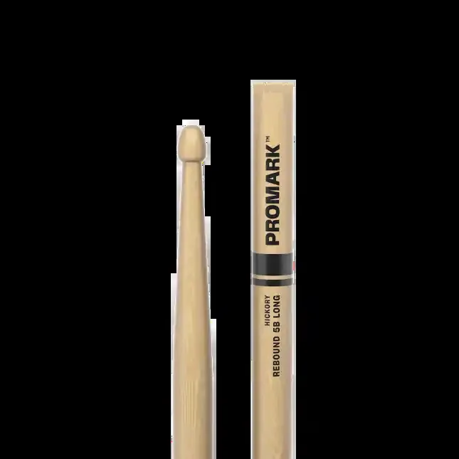 Promark Rebound 5B Long Hickory Drumstick, Acorn Wood Tip