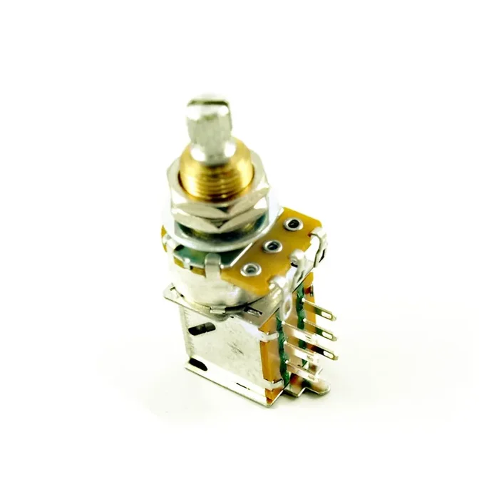 Push/Pull Pot With DPDT Miniswitch Linear Taper, USA Split Shaft, 500k