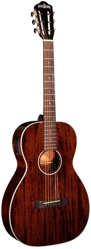 Rathbone R6ME Solid Mahogany Top Electro Acoustic Parlour Guitar