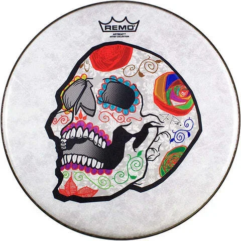 Remo ArtBEAT Artist Collection Drumhead – José Pasillas, Candy Skull