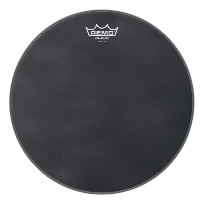 Remo Batter Ambassador Black Suede 13″ Black Dot Bottom