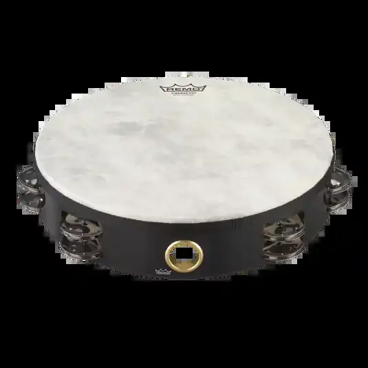 Remo Fiberskyn Quadura 10″ Double Row Headed Tambourine – Black
