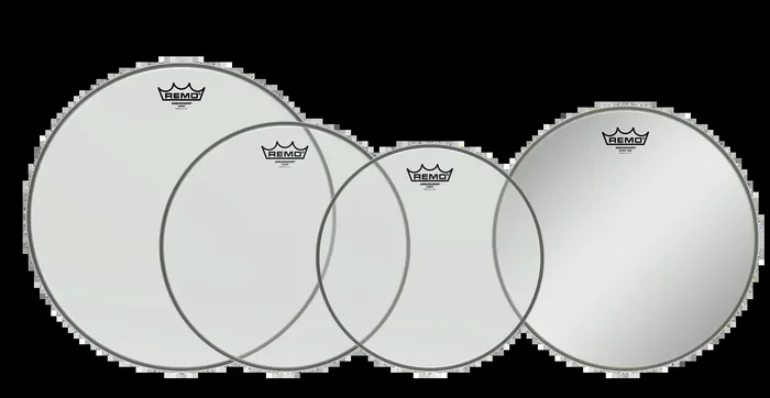 Remo Pro Pack Ambassador Clear Rock Drum Heads 12″, 13″, 16″ + 14″ Snare Side Head